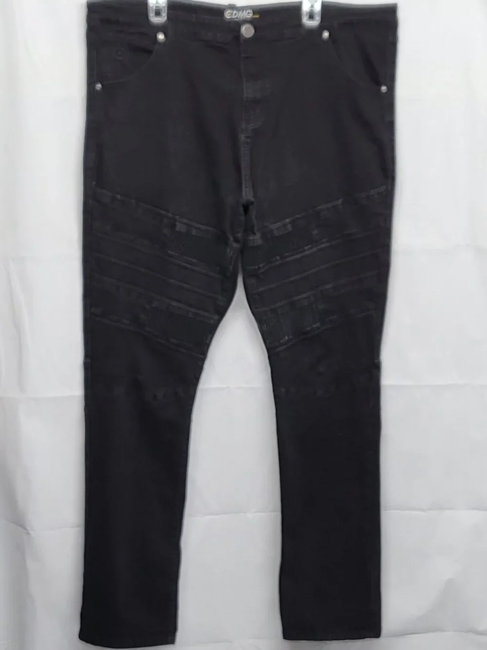CDMG Moto Jeans Mens 44 X 34 (Tag 42X34) Stretch Slim Biker Streetwear Black